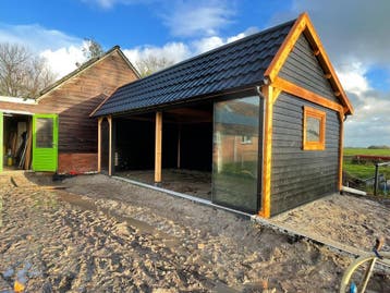 Overkapping en tuinhuis met glasschuifwanden, Verzenden, Nieuw, Overige typen