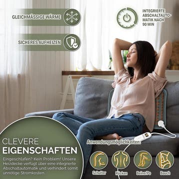 Warmtekussen - Elektrisch kussen - 30x60 cm - Grijs - Sinnle, Verzenden, Zo goed als nieuw