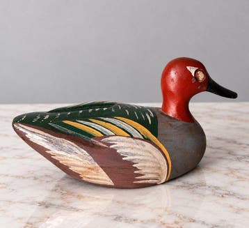 Lokeend - Vintage Wooden Duck Decoy – Hand-Carved &