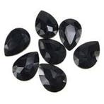 2 x Kristallen facet cabochon druppel – Zwart – 13 x 18, Ophalen of Verzenden, Nieuw, Overige typen