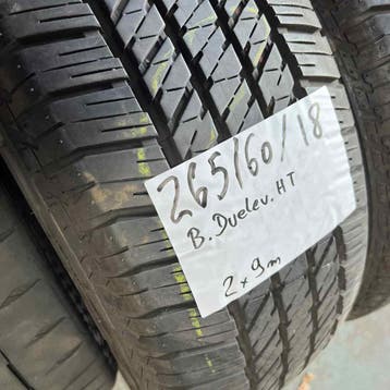 4 x Bridgestone Dueler HT 265-60-18 Zomerbanden 9mm, 18 inch, Gebruikt, 265 mm, Ophalen of Verzenden