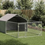 vidaXL Hondenkennel met ren 5x2x1,5 m gegalvaniseerd staal, Dieren en Toebehoren, Hondenhokken, Verzenden, Nieuw