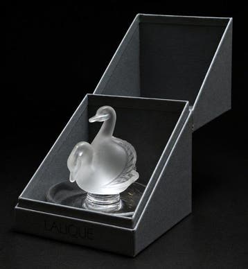 Lalique - Sieradendoos - Zwanen + doos - Kristal - Baguier