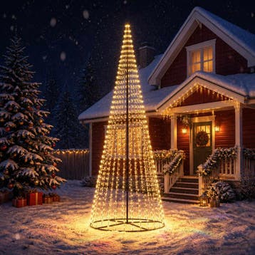 vidaXL LED Kerstboom EKENAS 385 cm 1148 LEDs Warmwit IJzer, Verzenden, Nieuw