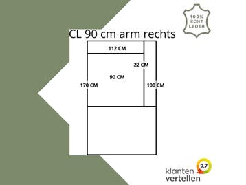 Leren elementenbank Flow - cl 90 arm rechts, Huis en Inrichting, Banken | Bankstellen, Nieuw, Leer, Ophalen of Verzenden, Rechte bank