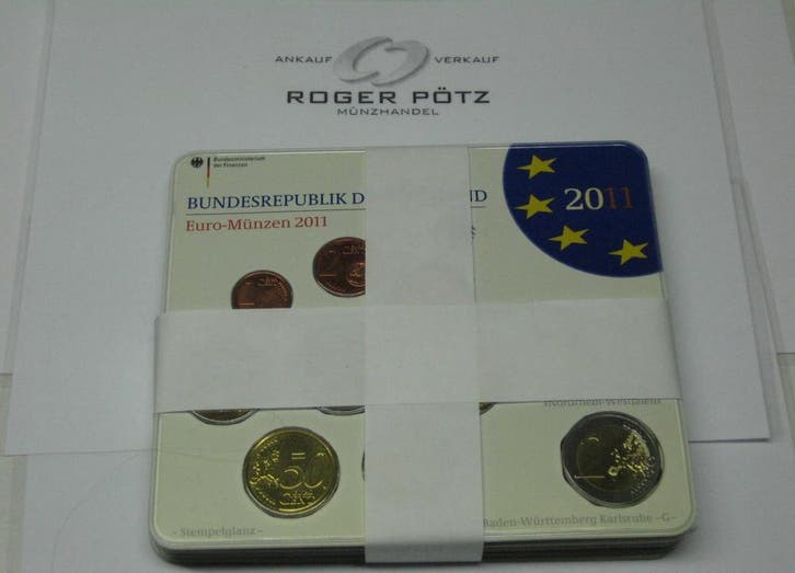 29,40 Euro Duitsland 5 x 5,88 Euro Kms 2011 Komplettsatz..., Postzegels en Munten, Munten | Europa | Euromunten, Verzenden
