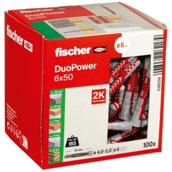 Fischer duopower 6x50mm 100 stuks, Verzenden, Nieuw