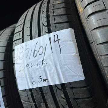 2 x Dunlop SP Sport Fastresponse 185-60-14 Zomerbanden 6,5mm, 14 inch, Gebruikt, Band(en), Personenwagen