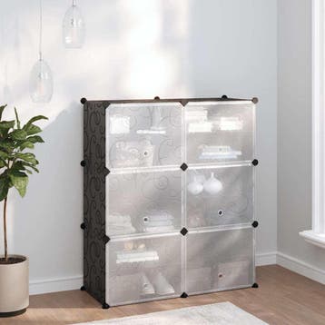 vidaXL Schoenenrek 84,5x31x93,5 cm polypropeen zwart, Verzenden, Nieuw