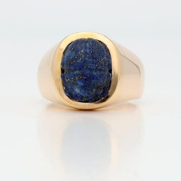 Ring - 18 karaat Geel goud - Lapis Lazuli, Nieuw