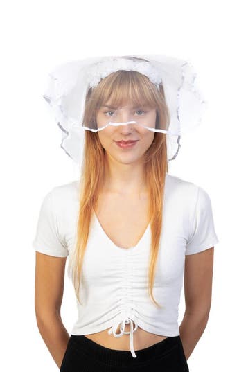 Haarband Bruidssluier Wit Diadeem Bruid Sluier Witte Rozen B, Ophalen of Verzenden, Nieuw, Carnaval, Accessoires