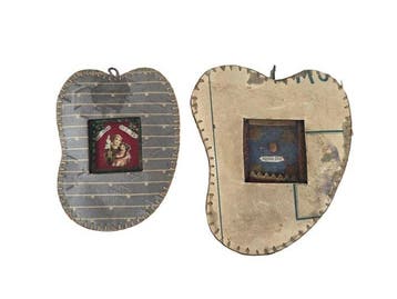 Reliekhouder - Textiel, Was, Papier, Glas - 1850-1900 -