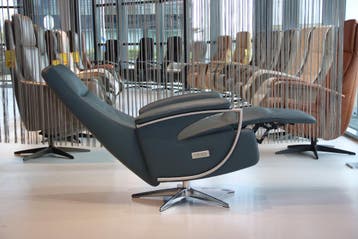 Gealux relaxfauteuil Brabant 40 Leer Petrol 2 motoren + accu, Ophalen of Verzenden, Nieuw, Leer, Design, modern