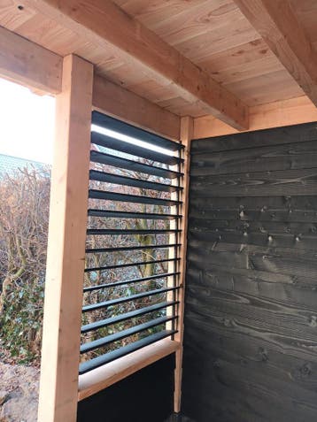FLEX FENCE SHUTTERS | 220 CM LANG | ZWART SET   2 STUKS, Nieuw
