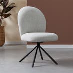 *WOONWINKEL* Beige Eetkamerstoel Ronde Vormen, Huis en Inrichting, Stoelen, Verzenden, Nieuw, Stof