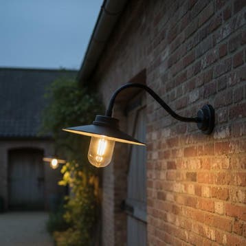 Stallamp Paddock Antiek Zwart Buitenverlichting, Overige materialen, Verzenden, Wandlamp, Nieuw