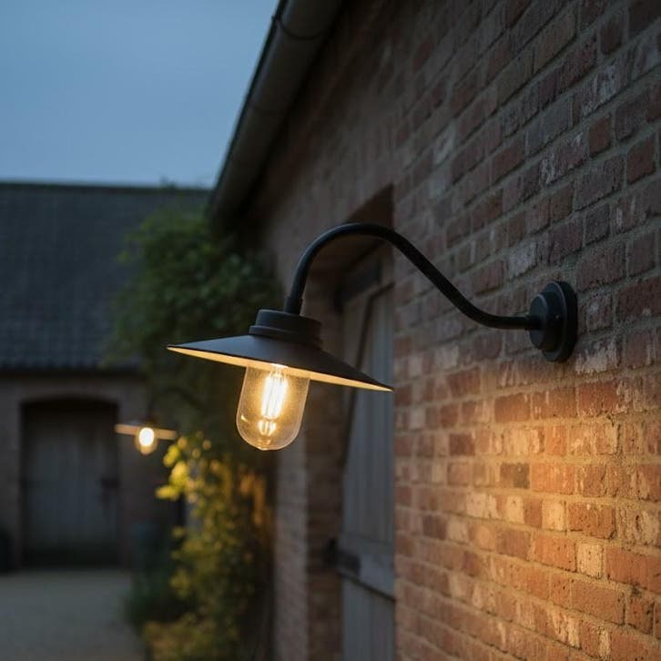 Stallamp Paddock Antiek Zwart Buitenverlichting, Tuin en Terras, Buitenverlichting, 50 tot 250 watt, Nieuw, Overige materialen