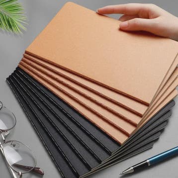Vintage A5 Notitieboek met Kraft Kaft - Blanco, Gelinieerd o, Verzenden, Nieuw