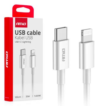 USB-C to Lightning 20W 100cm FullLINK AMIO-03898, Verzenden, Nieuw