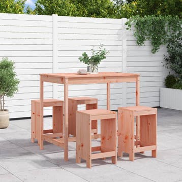 vidaXL 5-delige Tuinset massief douglashout, Verzenden, Nieuw, 5 zitplaatsen, Tuinset