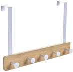 Kapstok voor deur Home ESPRIT Wit Metaal Bamboe 38,5 x 4,..., Verzenden, Nieuw