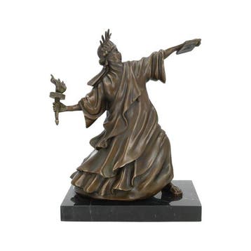 After Banksy - sculptuur, Lady Justice - 36 cm - Brons
