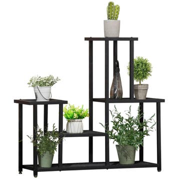 TRUUSK Plantenrek 4 Niveaus - Bloemenrek voor Tuin en Balkon, Verzenden