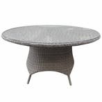 Riccione dining tuintafel 150 cm rond wit grijs, Tuin en Terras, Tuintafels, Ophalen of Verzenden, Nieuw, Wicker