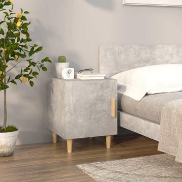 vidaXL Nachtkastje bewerkt hout betongrijs, Minder dan 45 cm, Verzenden, Nieuw, Minder dan 55 cm