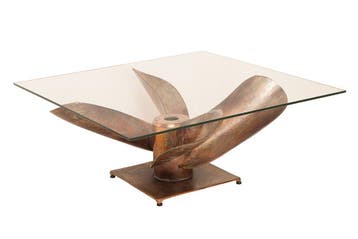 Maritieme salontafel OCEAN L 85cm antiek koper met, Huis en Inrichting, Ophalen of Verzenden, Nieuw