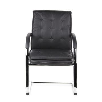 Vergaderstoel | Met Armleuning | Leder | Zwart | Ergonomisch, Verzenden, Nieuw