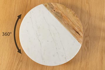 Handgemaakte draaitafel SERVANT 50cm Wit Naturel Marmer, Ophalen of Verzenden, Nieuw