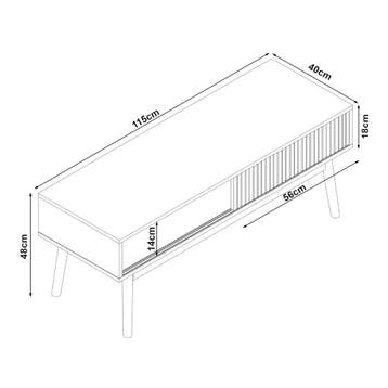 TV meubel Landskrona 115x40x48 cm eikenkleurig [en.casa], Verzenden, Nieuw