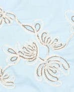 Katoen Geborduurd Bloemen Licht Blauw, Hobby en Vrije tijd, Nieuw, Blauw