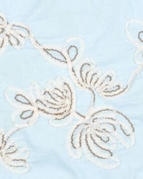 Katoen Geborduurd Bloemen Licht Blauw, Nieuw, Blauw