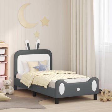 vidaXL Bedframe voor kinderen met hoofdbord Lichtgrijs 80 x, Verzenden, Nieuw