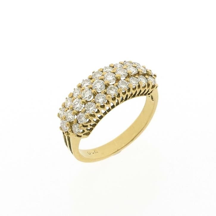 Gouden ring met diamanten; 0,94 ct., Sieraden, Tassen en Uiterlijk, Ringen, Dame, Met edelsteen, Goud, Kleiner dan 17, Gebruikt