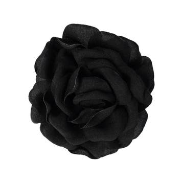 Haarspeld Duckklem 10cm – Haarbloem Roos – Zwart, Nieuw