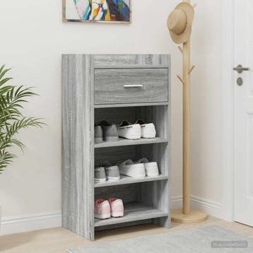 vidaXL Schoenenkast met lade Grijs Sonoma 48 x 36 x 92 cm, Verzenden, Nieuw