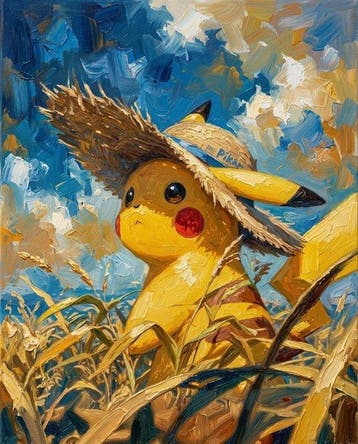 Naro - Canvas [L] - Pikachu in the Summer Fields, Nieuw