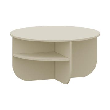 Salontafel Reykhon rond Ø80x41 cm havermout [en.casa], Verzenden, Nieuw