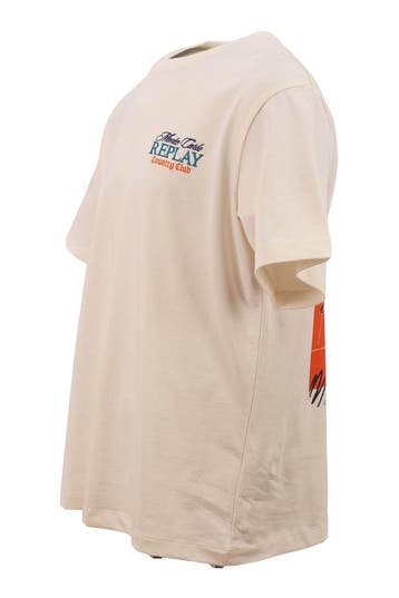 Replay T-shirt in maat L Beige, Kleding | Heren, Verzenden, Zo goed als nieuw, Overige kleuren, Replay