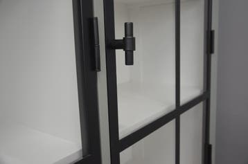 Buffetkast stalen deuren 150-250 cm | Op voorraad, Glas, 200 cm of meer, Nieuw, Ophalen of Verzenden