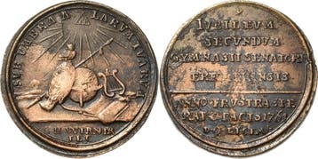 Kleine Kupfermedaille 1761 Erfurt, Verzenden