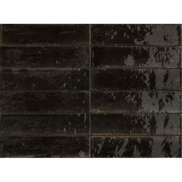 Wandtegel Ragno Look Nero 6x24 cm Glans Zwart (doosinhoud, Ophalen of Verzenden, Nieuw
