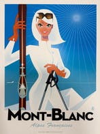 Monsieur Z - Affiche de Tourisme Mont Blanc - Skieuse