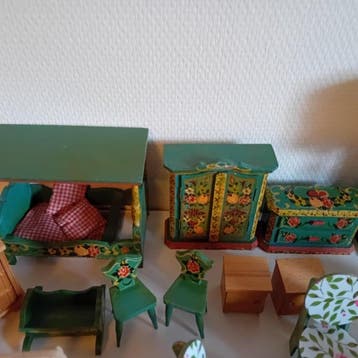 sans - Poppenhuis gros lot de meubles pour maison de poupée, Antiek en Kunst
