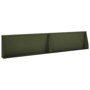 vidaXL Keerwand 2 st 100 x 12 x 40 cm Staal Olijfgroen, Verzenden, Nieuw
