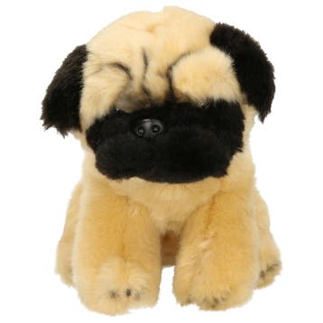 Mopshond knuffel - pluche - beige - 15 cm - Hermann Teddy, Verzenden, Nieuw