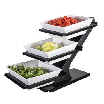 GGM Gastro | Buffetstandaard - zwart gecoat RVS & melamine -, Verzenden, Nieuw in verpakking, RVS Meubilair